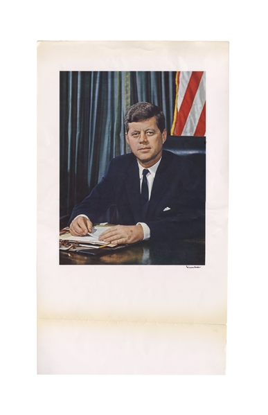 Large Official Portrait of John F. Kennedy, Signed by Photographer Alfred Eisenstaedt -- Measures 14'' x 24''