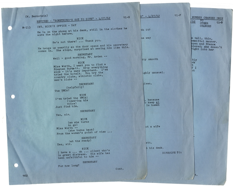 Marilyn Monroe's Very Own Hand-Annotated Script From Her Last Movie, ''Something's Got to Give'' -- Marilyn Writes Notes to Herself, ''...almost a whisper / I just want to tell you...''