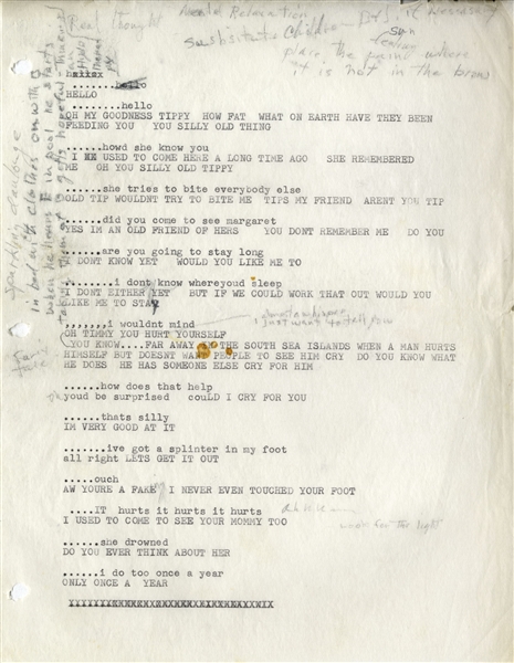 Marilyn Monroe's Very Own Hand-Annotated Script From Her Last Movie, ''Something's Got to Give'' -- Marilyn Writes Notes to Herself, ''...almost a whisper / I just want to tell you...''