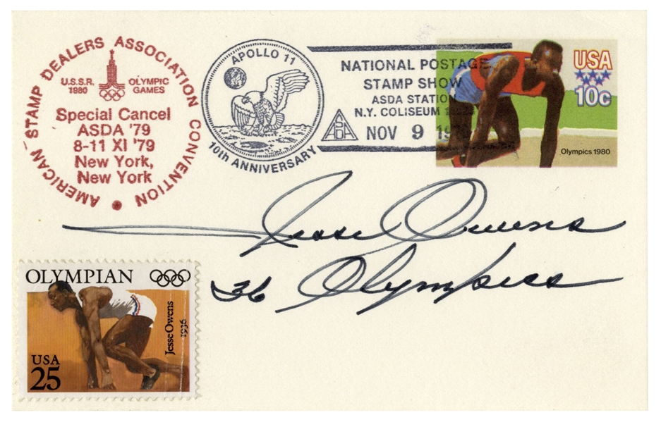 Jesse Owens Signed Card ''Jesse Owens / 36 Olympics''