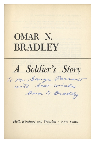 General Omar Bradley ''A Soldier's Story'' Signed -- Based on Bradley's Personal Diaries During WWII