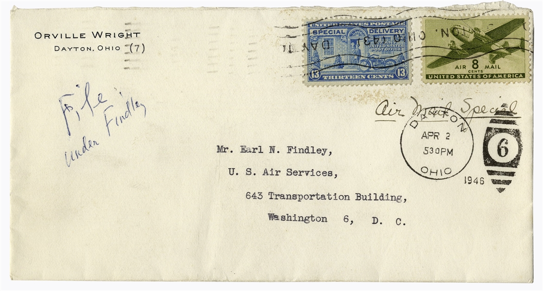 Orville Wright Letter Signed Regarding the Permanent Display for the 1903 Kitty Hawk, the ''First in Flight'' Plane: ''...I don't propose to be a victim of the high pressure salesmanship...''