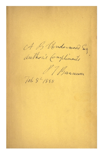 P.T. Barnum Signed Autobiography ''Life of P.T. Barnum''