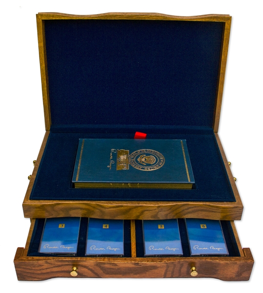 Ronald Reagan Signed Speaking My Mind Special Limited Edition -- Housed in Luxury Oak Case