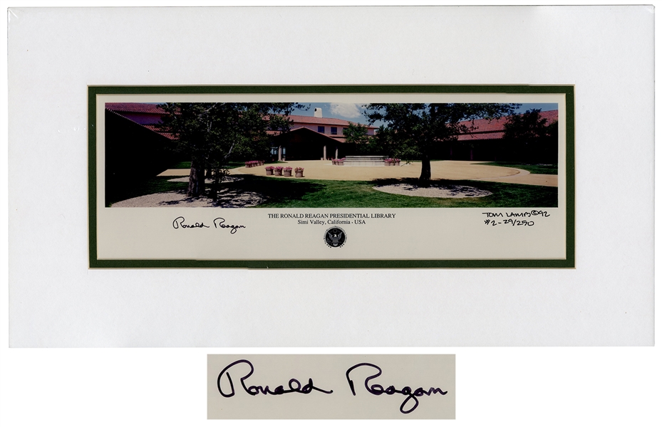 Ronald Reagan Signed Photo of His Presidential Library -- Limited Edition