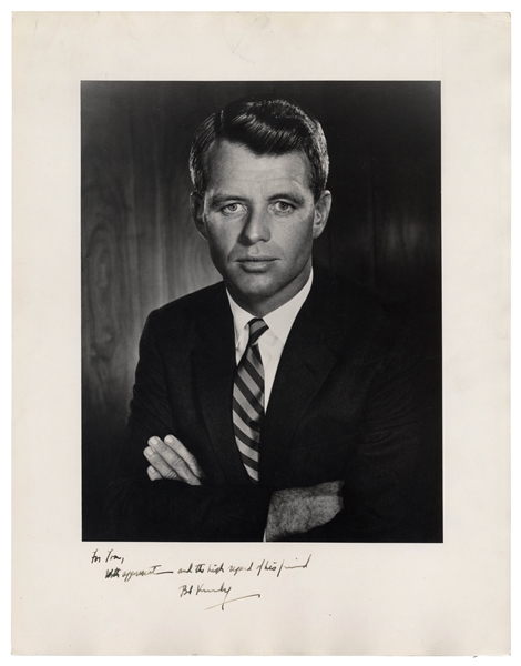Robert Kennedy Signed 10'' x 12'' Photo & Letter Signed, With Additional Autograph Note Signed -- From November 1964 After He Won Election as New York Senator