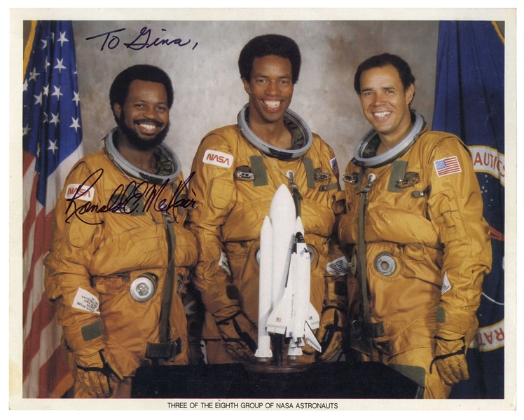 Challenger Astronaut Ron McNair Lot of Two Signed Photos & Autograph Letter Signed -- ''...I wish you the best as you continue to excel, persevere, and be somebody...What is your ambition?...''