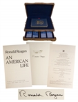 Ronald Reagan Signed An American Life Special Limited Edition -- Housed in Luxury Oak Case With Audiotapes