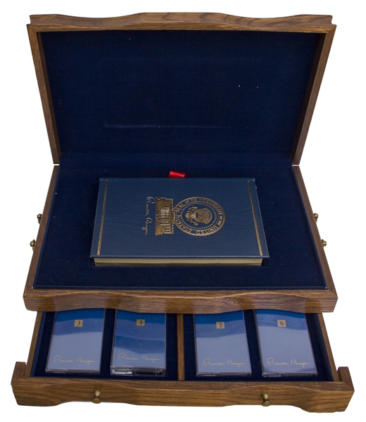 Ronald Reagan Signed ''An American Life'' Special Limited Edition -- Housed in Luxury Oak Case With Audiotapes