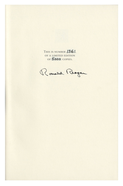 Ronald Reagan Signed ''Speaking My Mind'' Special Limited Edition -- Housed in Luxury Oak Case