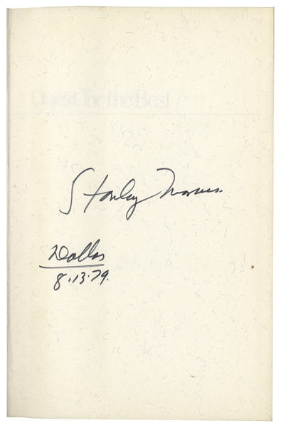 Stanley Marcus Neiman Marcus CEO Signed Autograph TLS - Historical Cut  Signatures at 's Entertainment Collectibles Store