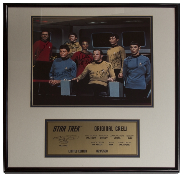 Star Trek Autographs Star Trek Cast Signed Photo -- Limited Edition Signed by All 7 Crew Members of the Starship Enterprise