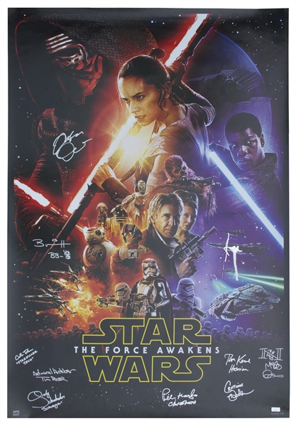 ''Star Wars: The Force Awakens'' Cast Signed Poster Measuring 27'' x 40'' -- Signed by 11 of the Cast, With COAs From Celebrity Authentics