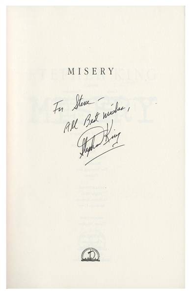 Stephen King Signed First Edition of ''Misery''
