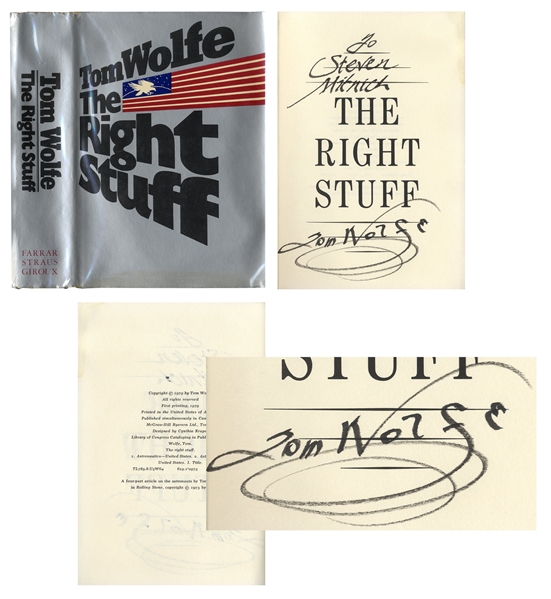 Tom Wolfe Signed First Printing of ''The Right Stuff'', His Landmark Book on the Mercury 7