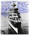 U.S.S. Indianapolis Survivors Signed 8 x 10 Photo -- Signed by 24 Survivors