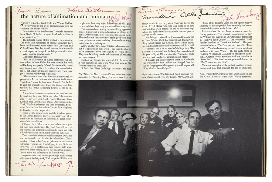 Bold, Fanciful Walt Disney Signature in ''The Art of Animation'' -- Countersigned by 21 Legendary Disney Artists