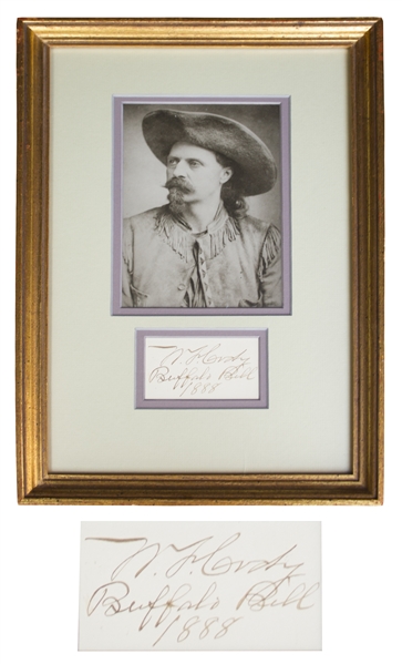 Buffalo Bill Cody Signature -- Framed With a Photo of the Legendary Wild West Showman