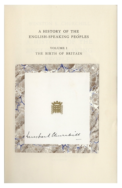 Winston Churchill Signed Copy of His Classic Work, ''A History of the English Speaking Peoples'' -- First Editions in Original Dust Jackets