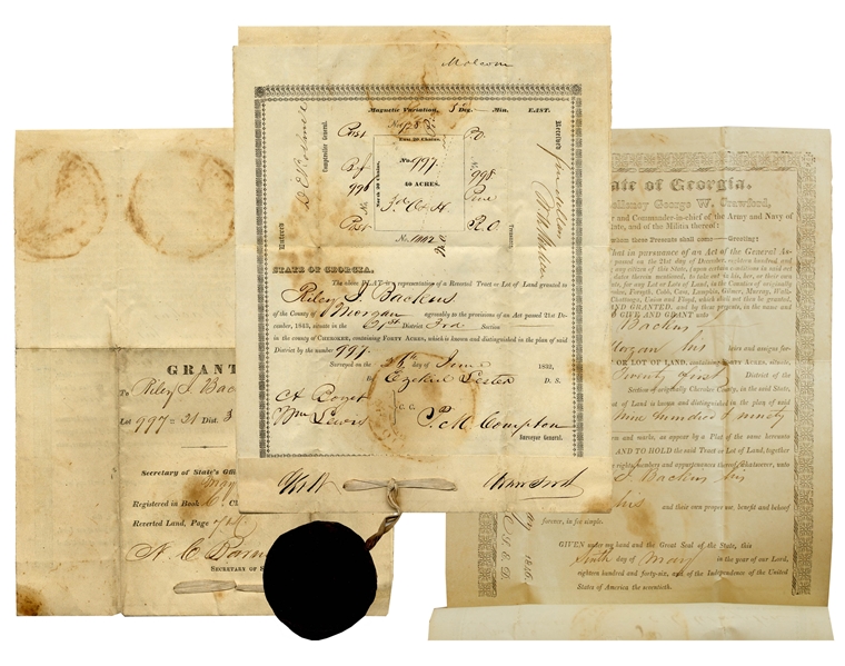 Georgia Gold Lottery Deed From 1832 -- Following the Georgia Gold Rush of 1829 & Ushering in the Trail of Tears