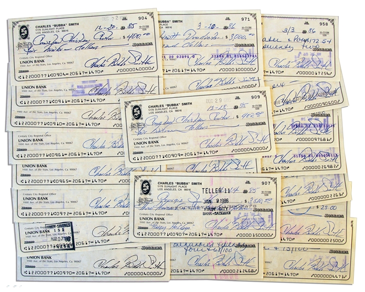 Lot of 25 Bubba Smith Personal Checks Signed
