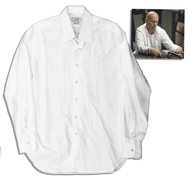Bruce Willis Screen-Worn Custom Dress Shirt From ''Red 2'' -- With a COA From Premiere Props