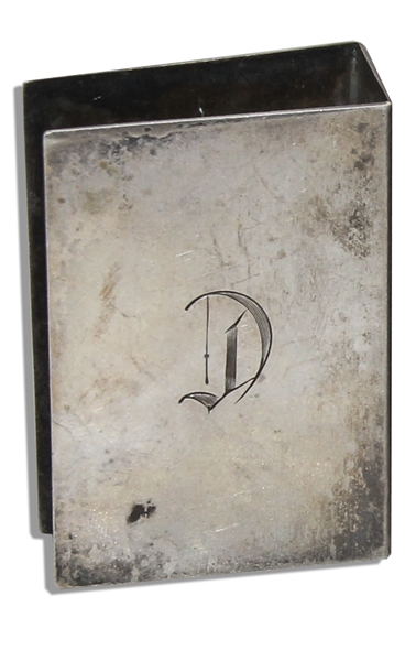 Marlene Dietrich Personally Owned Monogrammed ''D'' Silver-Plated Match Box