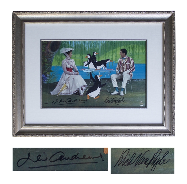 Julie Andrews Autograph Julie Andrews & Dick Van Dyke Signed Limited Edition ''Mary Poppins'' Artwork by Disney -- Created From Original Disney Animation Drawings