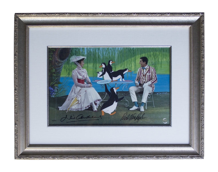 Julie Andrews Autograph Julie Andrews & Dick Van Dyke Signed Limited Edition ''Mary Poppins'' Artwork by Disney -- Created From Original Disney Animation Drawings