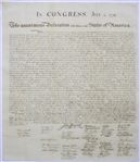 1833 Force Declaration of Independence From Original Copper Plate -- The Finest Copy Weve Ever Encountered, in Exceptional Condition