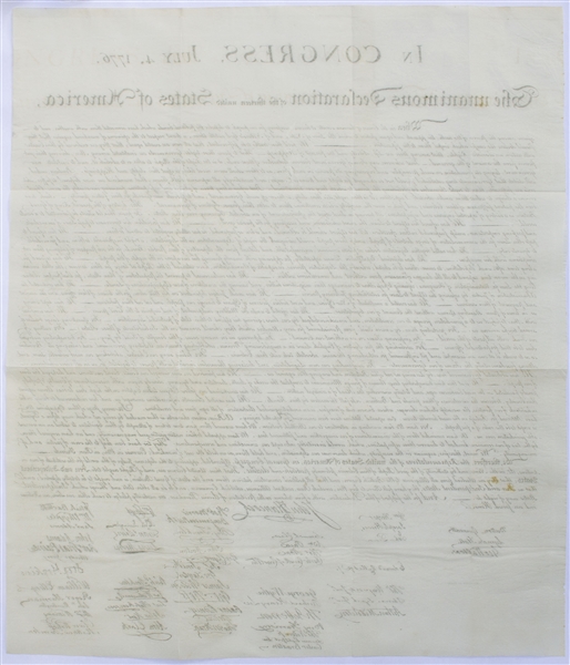 1833 Force Declaration of Independence From Original Copper Plate -- The Finest Copy We've Ever Encountered, in Exceptional Condition