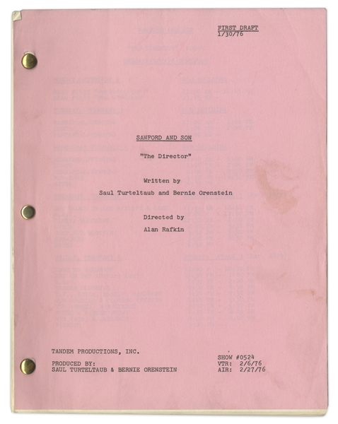 ''Sanford & Son'' Season 5, Episode 21 First Draft Script Owned & Annotated by Redd Foxx -- 41 Pages -- Very Good Condition -- From Redd Foxx Estate