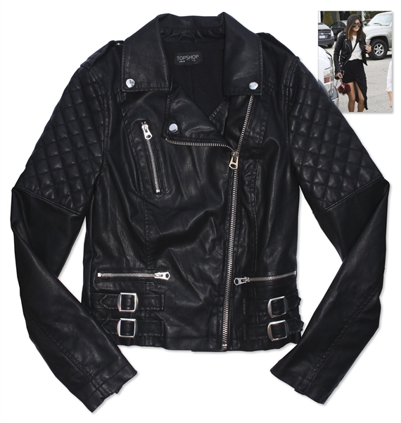 Kylie Jenner Owned Black Motorcycle Jacket