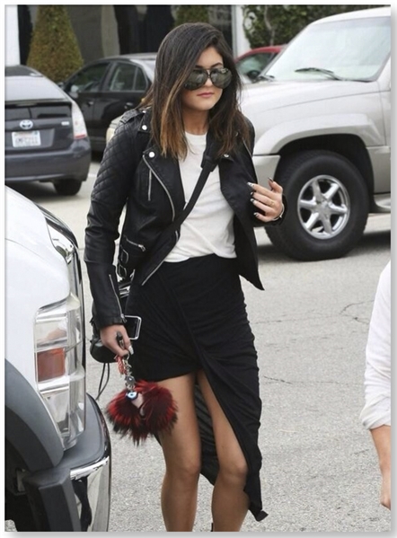 Kylie Jenner Owned Black Motorcycle Jacket