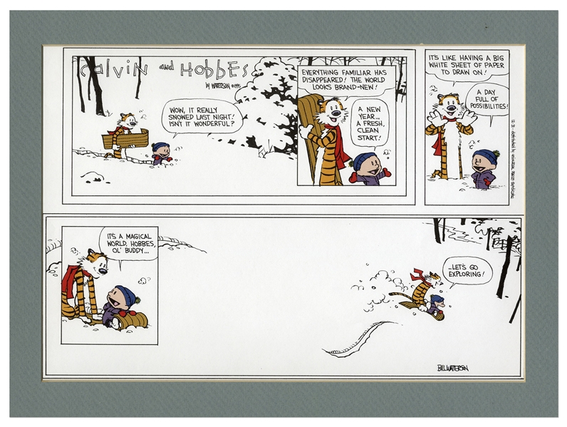 Final ''Calvin & Hobbes'' 1995 Color Proof Signed by Creator Bill Watterson