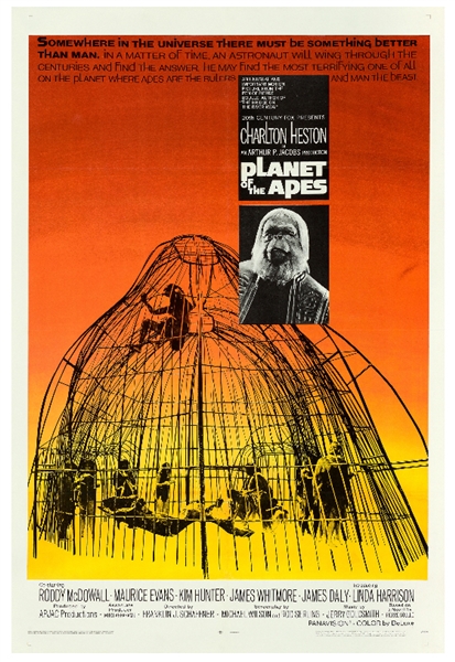 Fantastic One Sheet Poster From 1968 for ''Planet of the Apes''