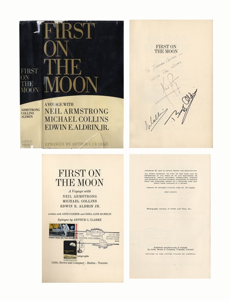 Apollo 11 Crew-Signed First Edition of ''First on the Moon'' -- Signed by Neil Armstrong, Buzz Aldrin & Michael Collins