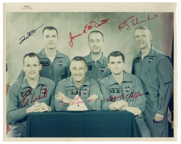 Apollo 1 Signed Photo With All Six Signatures From Primary and First Backup Crew -- With Steve Zarelli COA for All Signatures