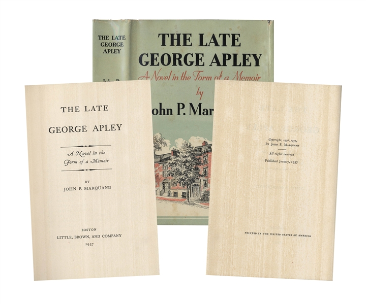First Edition, First Printing of Pulitzer Prize Novel, ''The Late George Apley'' -- Near Fine