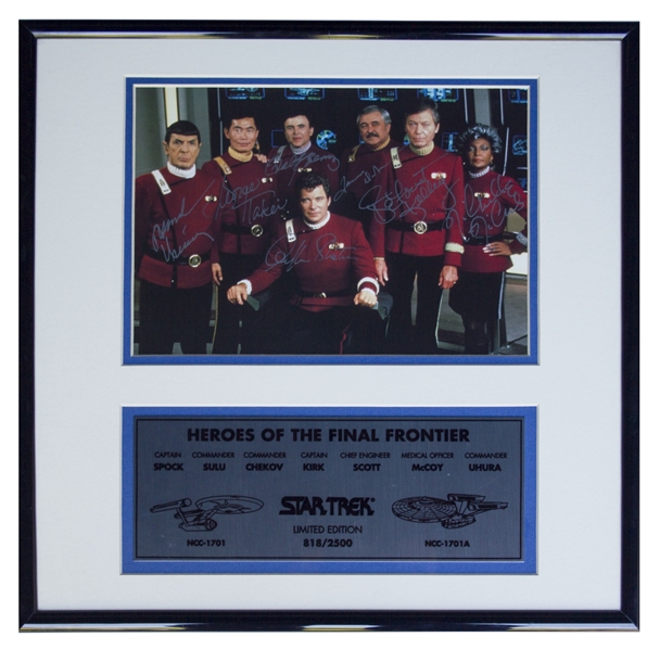 Star Trek Autographs Star Trek Cast Signed Photo -- Limited Edition Signed by All 7 Crew Members of the Starship Enterprise
