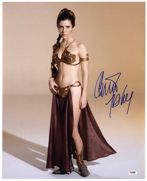 Carrie Fisher Signed 16'' x 20'' Photo as Princess Leia in ''Star Wars'' -- With PSA/DNA COA