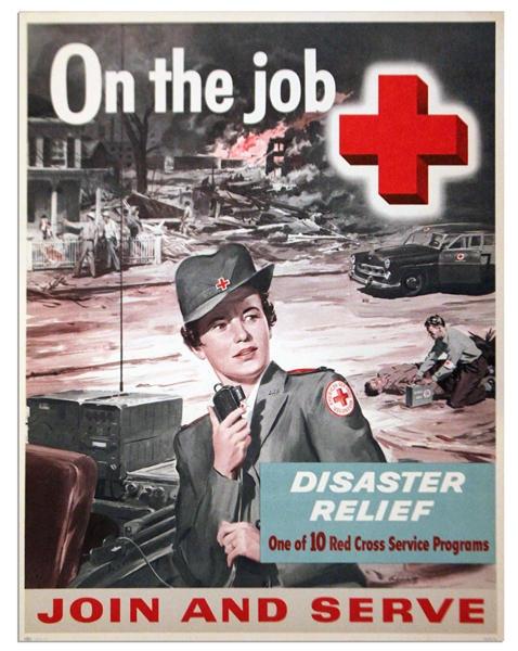 1957 ''On the Job'' Red Cross Campaign Poster
