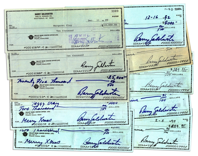 Checks Signed By Conservative Icon Barry Goldwater