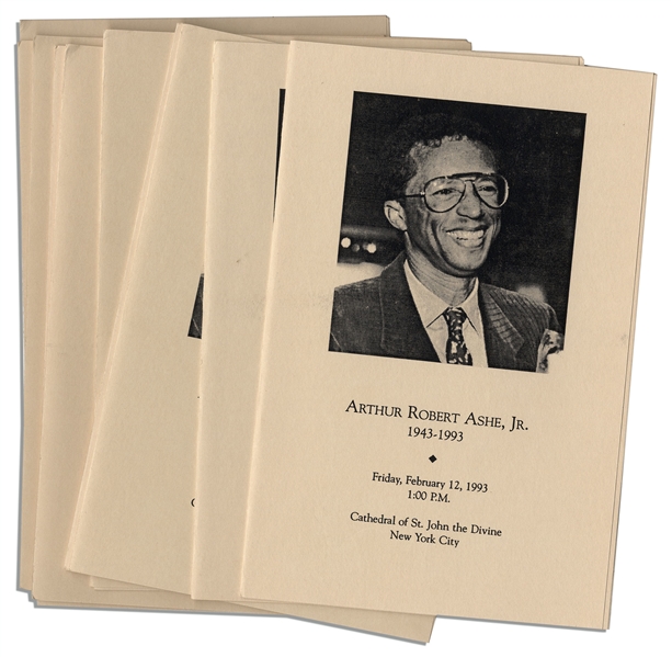 Lot of 10 Programs From Arthur Ashe's Funeral