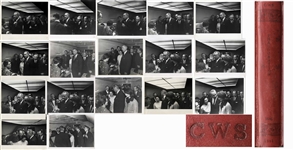 Cecil W. Stoughtons Personal Photo Album, Storing 17 of His Photos of LBJs Inauguration Aboard Air Force One, With Johnson Taking the Oath of Office as a Stunned Jackie Kennedy Looks On