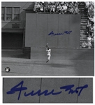 Famous World Series Photo From 1954, The Catch Signed by Willie Mays -- 10 x 8 Photo in Near Fine Condition -- With Say Hey Authentication