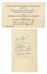 Mercury 7 Signed Invitation to Honor Them -- Signed by All 7 Except Deke Slayton