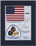 American Flag & NASA Patch Flown on Space Shuttle Challenger