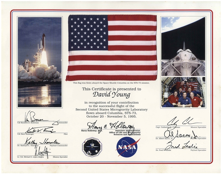 American Flag Flown on Space Shuttle Columbia