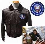 John F. Kennedys Personally Owned Leather Bomber Jacket -- Recovered From the Honey Fitz Yacht After His Death